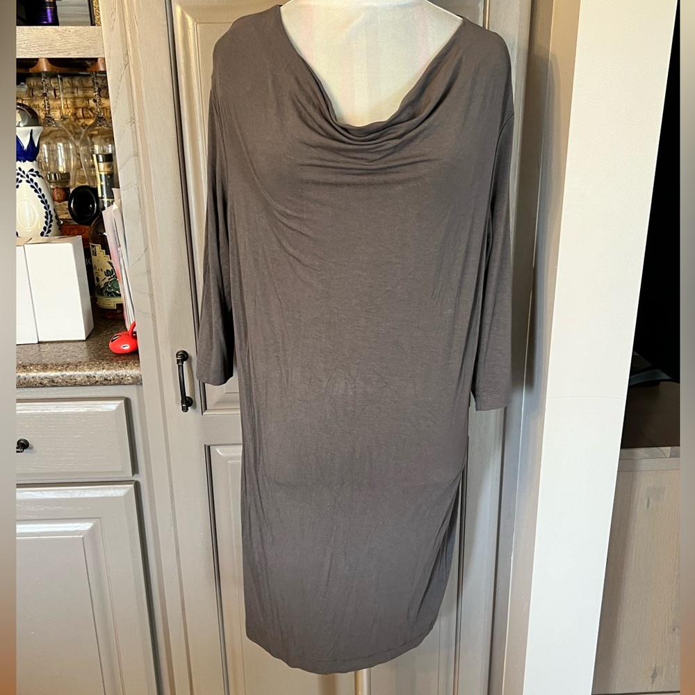 Escada Charcoal Cowl Neck Knitwear Dress